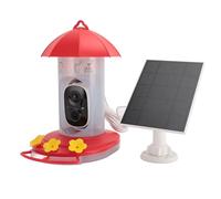 Dpofirs Caméra d'alimentation Intelligente étanche pour Oiseaux, 1080P HD, pour L'identification des Oiseaux, Caméra d'alimentation WiFi à énergie Solaire pour Les Amoureux de la Nature