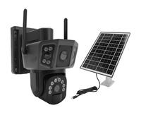 Dpofirs Caméra de sécurité Solaire 8MP avec Double Objectif et SIM 4G | Suivi Automatique de 355 °, Batterie 8000mAh, IP66 Proof pour Le Chantier de Construction de la Ferme RV (Version de l'UE)
