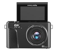 Dpofirs Caméra Numérique 8K pour la Photographie, Caméra Vlog WiFi 88MP, Zoom Numérique 18x, avec écran de Rechange de 3 Pouces à 180 Degrés, Caméras Vidéo, pour Débutant (Black)