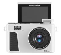 Dpofirs Caméra Numérique 8K pour la Photographie, Caméra Vlog WiFi 88MP, Zoom Numérique 18x, avec écran de Rechange de 3 Pouces à 180 Degrés, Caméras Vidéo, pour Débutant (White)