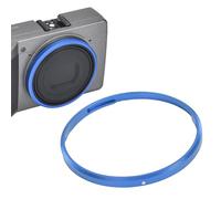 Dpofirs Capuchon D'anneau de Décoration en Métal, Capuchon D'anneau D'objectif en Alliage D'aluminium avec Conception de Décoration pour Appareil Photo RicohGR4 (Blue)