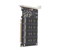 Dpofirs Carte Adaptateur avec NVME M.2 vers PCIE X16 4 Ports 32Gbps Cartes D'extension, Carte Adaptateur Carte D'extension Lecteur de Disque Dur Accessoires Informatiques