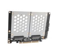 Dpofirs Carte Adaptateur Double SSD PCIE 4.0 U.2 avec Transmission Rapide pour Un Transfert de Données à Grande Vitesse pour Les Utilisateurs Professionnels et Les Passionnés de PC, Carte Divisée