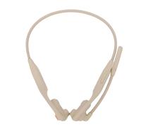 Dpofirs Casque à Conduction Osseuse Casque Bluetooth 5.3 Léger à Suppression de Bruit AI pour Les Activités de Plein Air et Les Réunions de Travail (Abricot)