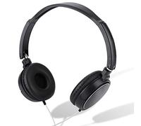 Dpofirs Casque Filaire Pliable, Casque de Musique avec Son stéréo, Casque de Studio Portable pour étudiant, Fonction FM de Carte TF de Soutien, Couleur Noire