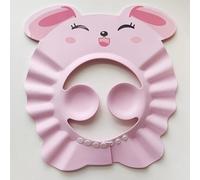 Dpofirs Casquette à Visière pour Shampoing pour bébé, avec Oreillettes, Taille Réglable pour un Port Confortable, Idéal pour les Bébés, Matériau EVA (PINK)