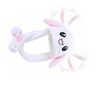 Dpofirs Chapeau de Lapin Long Lumineux à LED, en Peluche électrique, Oreilles Scintillantes, Chapeau de Lapin Mobile pour Dessin animé Mignon, adapté à la Marche la Nuit, Blanc