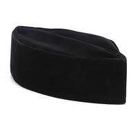 Dpofirs Chapeau de prière Musulman Kufi pour Hommes, Type de Bateau sans Bord de Chapeau Doux et Facile à Plier, Noir