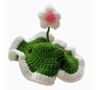 Dpofirs Chapeau tricoté en Forme de Fleur de Chat, Cravate Réglable, Crochet Doux, Costume de Fête d'anniversaire pour Chaton, pour Les Amoureux des Chats (M)