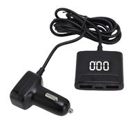 Dpofirs Chargeur de Voiture USB-C à Charge Rapide 78 W, Rallonge de Siège Arrière de 1,4 M, équipé de Deux écrans Numériques pour 15 14 Air S24, Moniteur de Tension, Boucle de