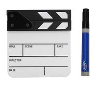 Dpofirs Clap Board Mini Film en Plastique Acrylique Directeur Clapboard Director Scène Clapperboard pour Shoot Props/Publicité TV Movie Action Board Film Cut Prop avec Stylo, pour Les