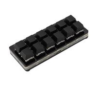 Dpofirs Clavier de Jeu Mécanique à 12 Touches, Claviers de Jeu PC RVB, Clavier Mécanique à Une Main, Clavier Filaire, Clavier Programmable et échangeable à Chaud (Black)