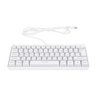 Dpofirs Clavier de Jeu RVB Russe 61 Touches |Conception Filaire Compacte avec 8 Modes D'éclairage et Anti-Images Fantômes, Capuchons de Touches ABS Durables pour Les Jeux sur PC (White)