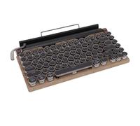 Dpofirs Clavier de Machine à écrire sans Fil Clavier Mécanique Rétro Swappable Chaud, Touchés Ronds Punk, Carrière RVB, Bluetooth 83 Keyys, Connexion Filaire/BT (Couleur du Bois)