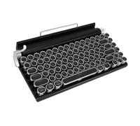 Dpofirs Clavier de Machine à écrire sans Fil Clavier Mécanique Rétro Swappable Chaud, Touchés Ronds Punk, Carrière RVB, Bluetooth 83 Keyys, Connexion Filaire/BT (Black)