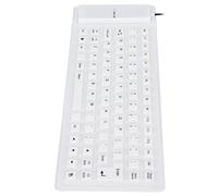 Dpofirs Clavier en Silicone Doux et Confortable, 85 Touches, Conception Entièrement Scellée, Bouton Muet, Clavier Pliable pour PC, étanche à la Poussière pour étudiants (White)