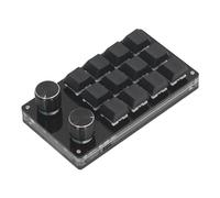 Dpofirs Clavier Macro de Jeu Mécanique 12 Touches 2 Boutons Clavier Filaire avec Interrupteur Rouge pour OS X Réglage du Volume de Pause de Lecture pour Le Travail de Bureau de Musique de Jeu