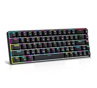 Dpofirs Clavier Mécanique 68 Touches, sans Fil/Filaire/BT 5.0 rétroéclairé RVB, Interrupteur Rouge Remplaçable à Chaud, Saisie Silencieuse, Touches Durables, connectivité Multi-appareils (Noir 3