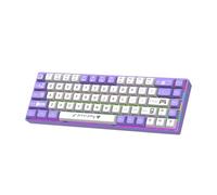 Dpofirs Clavier Mécanique, Clavier de Jeu Portable Filaire USB 68 Touches avec Interrupteur Bleu rétroéclairé par LED, Claviers D'ordinateur pour Joueur de Bureau sur PC (Interrupteur Bleu - Violet