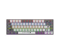 Dpofirs Clavier Mécanique, Clavier de Jeu Portable Filaire USB 68 Touches avec Interrupteur Bleu rétroéclairé par LED, Claviers D'ordinateur pour Joueur de Bureau sur PC (Interrupteur Bleu - Gris