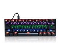 Dpofirs Clavier mécanique Professionnel à 61 Touches avec Interrupteur mécanique Bleu, Clavier mécanique Universel avec rétroéclairage LED pour Ordinateurs, Clavier Filaire Noir de Jeu