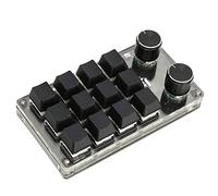 Dpofirs Clavier Mécanique Programmable à Une Main, Clavier Macro Programmable avec Clavier de Jeu Mécanique RVB à 12 Touches avec Boutons, Interrupteur Rouge