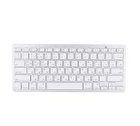 Dpofirs Clavier russe, ultra fin, sans fil, Bluetooth, multifonction, 78 touches, pour ordinateur, bureau, ordinateur portable, blanc argenté (disposition Qwer)