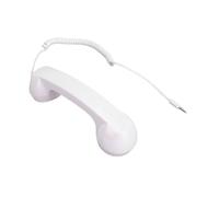 Dpofirs Combiné Téléphonique Rétro 3,5 Mm, écouteur Téléphone Filaire Vintage avec Microphone et Haut Parleur Intégrés pour Smartphones, Tablettes et Ordinateurs Portables (White)