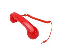 Dpofirs Combiné Téléphonique Rétro 3,5 Mm, écouteur Téléphone Filaire Vintage avec Microphone et Haut Parleur Intégrés pour Smartphones, Tablettes et Ordinateurs Portables (Rouge Vif)