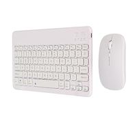 Dpofirs Combo Clavier sans Fil 10 Pouces, Clavier Bluetooth avec Récepteur USB sans Fil 2,4 G, Ensemble Clavier et Souris étanche à la Poussière pour PC Portable (Blanc)