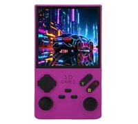 Dpofirs Console de Jeu à 4 Pouces pour Le Système avec Une Carte Mémoire de 256 Go et Un Haut-Parleur 8W pour Les Amateurs de Jeu (Purple)