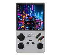 Dpofirs Console de Jeu à 4 Pouces pour Le Système avec Une Carte Mémoire de 256 Go et Un Haut-Parleur 8W pour Les Amateurs de Jeu (Silver)