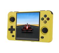 Dpofirs Console de Jeu Portable, 2 Voies Protège la Console de Jeu Portable de l'écran 44g à 44g avec Rocker pour Les émulateurs 3D 64 Bits. (Yellow)
