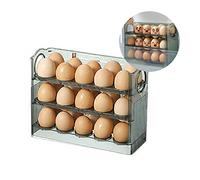 Dpofirs Conteneur de Stockage de 30 œufs pour Réfrigérateur, Support à œufs à 3 Couches Permettant D'économiser de L'espace, Organisateur de Réfrigérateur en Plastique PET avec Poignées (2)