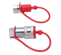 Dpofirs Couplage de Connexion Rapide Hydraulique, Coupleur de Connexion Rapide Hydraulique 4000 Psi 1/4 Pouce NPT avec Capuchon pour l'industrie
