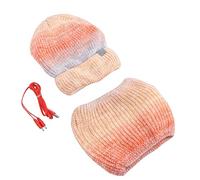Dpofirs Ensemble Bonnet et écharpe Chauffants USB, Bonnet Chauffant en Tricot, Cache-cou, USB d'hiver Coupe-vent avec Chaleur Réglable pour le Ski, la Moto, les Activités de Plein Air (#2)