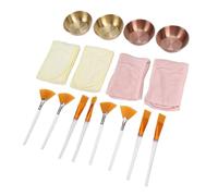 Dpofirs Ensemble de Bols à Mélanger pour Masques Faciaux, 16 Pièces, Kit d'outils de Mélange pour Masques Faciaux avec Bols en Acier Inoxydable, Brosses en éventail, Brosses à Tête Plate et