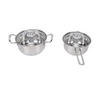 Dpofirs Ensemble de Marmites, Marmite à Lait et Marmite à Soupe en Acier Inoxydable avec Couvercles en Verre, Chauffage Uniforme et Facile à Nettoyer, pour la Cuisine et la Maison