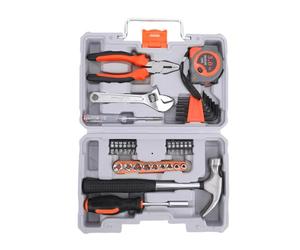 Dpofirs Ensemble d'Outils de 35 Pièces, Kit d'Outils à Main pour Voiture et Maison, Boîte à Automobile et Domestique avec étui de Rangement, en Acier au Chrome Vanadium, de Réparation de Base