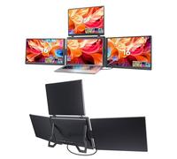 Dpofirs Extension D'écran D'ordinateur Portable, Moniteur Quadruple Portable 16", Extension de Moniteur D'ordinateur pour Ordinateurs Portables de 12" à 18,5" (Black)
