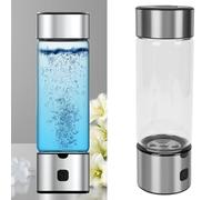 Dpofirs Générateur de Bouteille d'eau à Hydrogène, Bouteille d'eau à Hydrogène Rechargeable par USB avec Tasse en Verre Borosilicate de 460 Ml pour l'hydratation de la santé à la Maison, au