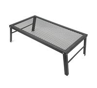 Dpofirs Grille de Feu de Camp Pliante, Support de Cuisson de Camping Portable étanche en Fer Robuste avec Pieds Pliables pour Barbecue en Plein Air et Camping