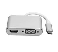 Dpofirs Hub de Type C, Hub USB C avec VGA DVI DisplayPort, Adaptateur 4K 60 Hz USB vers, Convertisseur vers VGA, Station d'accueil pour Ordinateur Portable Pro Air (Silver)