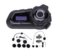 Dpofirs Intercom Bluetooth pour Casque Moto, Kit Oreillette pour 6 Pilotes, Réduction du Bruit, écran LED Intelligent, for Communication à Moto