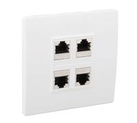 Dpofirs Jack Wall Plate, Amovible 4 Port Cat 6 Cat6 Cat6a ABS Matériau