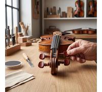 Dpofirs Jeu de Chevilles d'accordage pour Violon, Chevilles d'accordage de Remplacement en Palissandre Massif pour Violon 4/4, Pré-percées de Style Vintage avec Installation Facile