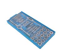 Dpofirs Jeu de Tarauds et Filières à Filetage Fin, Kit en Acier à Haute Teneur en Carbone, Outils Complets pour Réparer et Fabriquer des Pièces Filetées avec Boîte de Rangement pour les