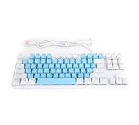 Dpofirs K100 Clavier d'ordinateur Filaire 87 Touches, Clavier de Bureau de Jeu mécanique avec Touches de lumière Mixtes, Effet de résilience Ergonomique, Interrupteur Bleu mécanique(Bleu Blanc)