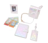 Dpofirs Kit de Boîtier de l'appareil Photo instantané pour MINI12 - Étui de Protection en Cuir PU avec Album Photo, Cadre, Coquille de Passe d'embarquement et Autocollants de Cadre pour Les (White)