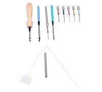 Dpofirs Kit de Punch Needle en Acier Inoxydable Réglable | Poignée ergonomique incurvée, 6 aiguilles interchangeables, boîte de transport robuste, outil de bricolage de décoration